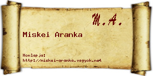 Miskei Aranka névjegykártya